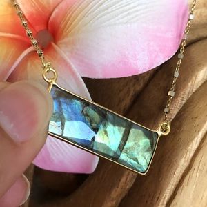 Labradorite Bar Necklace